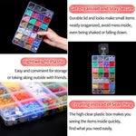 boîtes rangement transparentes modernes 28 cases poignées sécurisées diverse couleur
