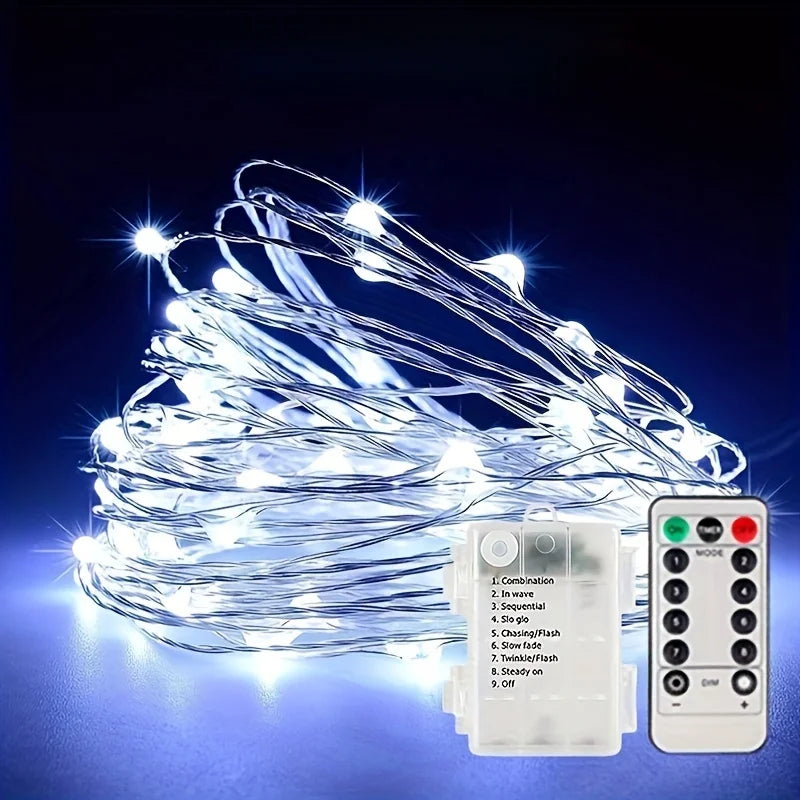 guirlande lumineuse dorées moderne 10m 100led télécommande ip67 20m 200led