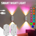 lampe murale rechargeable capteur mouvement modes éclairage led adhésif indicateur charge type