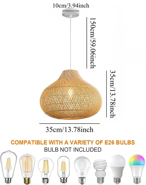suspension lumineuse moderne tressée bambou naturel noir opaque salon chambre