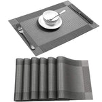tapis table moderne rectangle gris marron bleu noir beige argent rayures horizontales durable vinyle