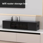 boîte rangement routeur wifi noir blanc moderne organisation living room.storage