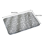 tapis bain doux motifs galets gris rose violet moderne 60cm 40cm