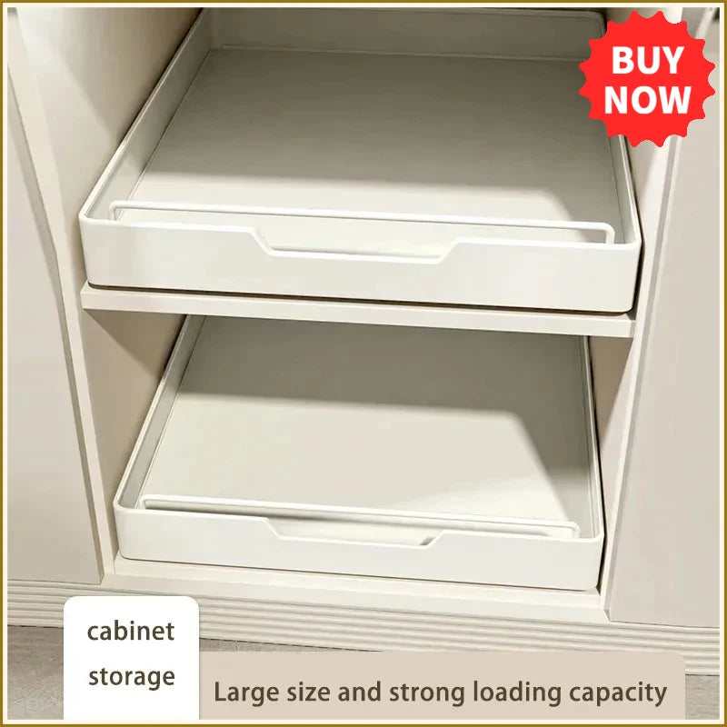 tiroir rangement blanc coulissant adhésif moderne fonctionnel armoire cuisine plateau épices