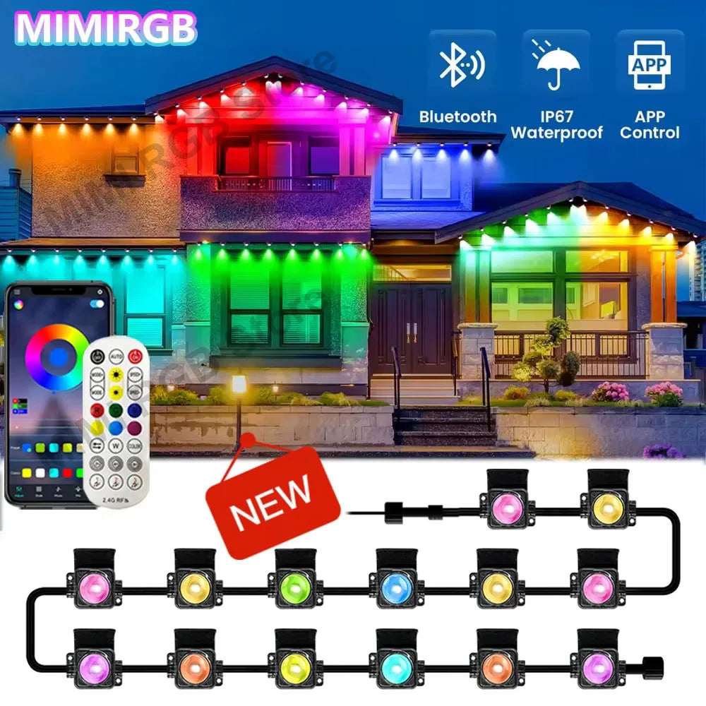 guirlande lumineuse led multicolore extérieure étanche clips décoration jardin fête mariage maison