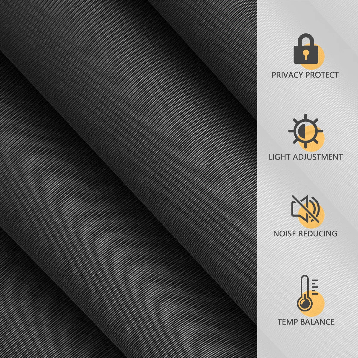 rideau moderne polyester opaque noir uni salon 60x100cm 60x130cm 60x150cm 60x200cm