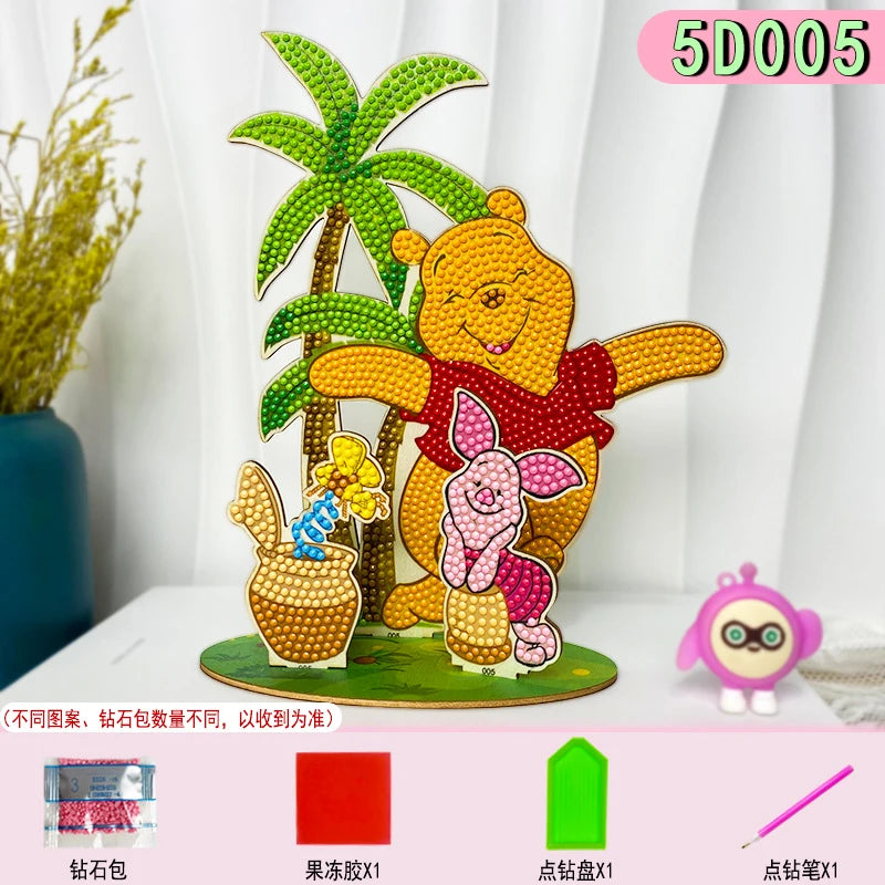 puzzle diamant multicolore dessins animés décoration artisanale pleine peinture spécial enfants anniversaire festive winnie