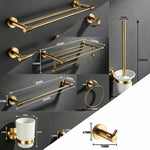 ensemble accessoires salle bain doré porte serviettes mural crochet métal moderne luxe