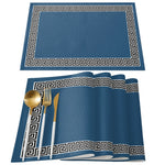 serviettes table classiques motif géométrique rouge gris bleu marine beige