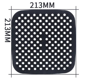 plateau perforé silicone noir rouge antiadhésif airfryer cuisine utilitaire facilenettoyage resistantchaud