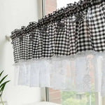 rideau gingham semi transparent vintage rustique salon polyester blanc noir bleu rouge