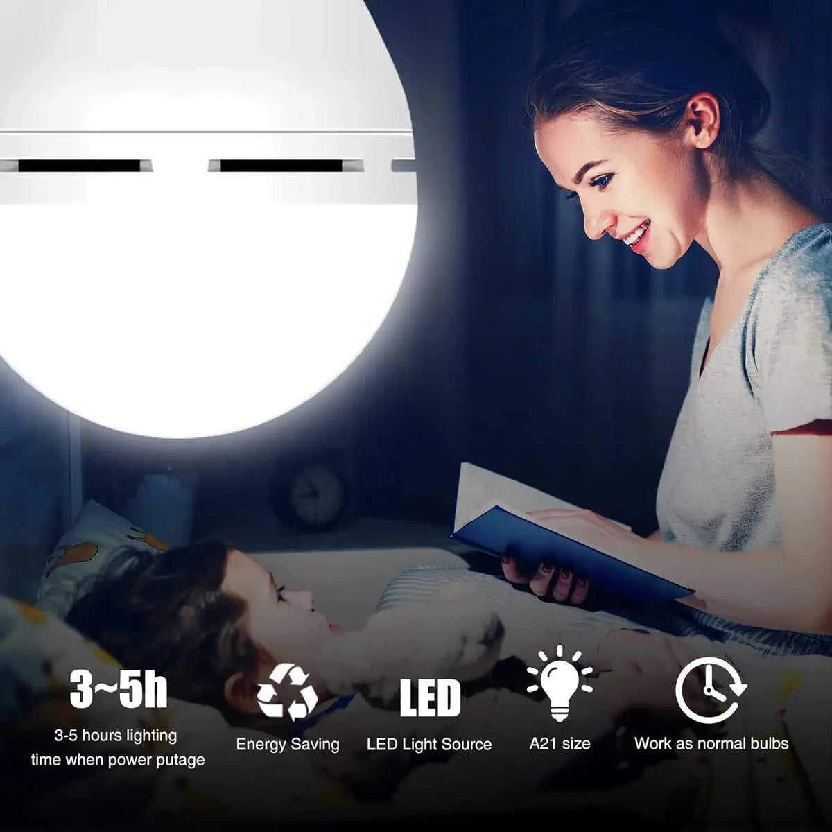 ampoules led rechargeables urgence blanc ecrou e27 batterie abs certifications rohs fcc longue durée