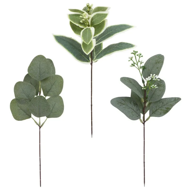 feuilles eucalyptus artificielles bouquet vert blanc decoration mariage exterieur naturel photo prop deco branchées