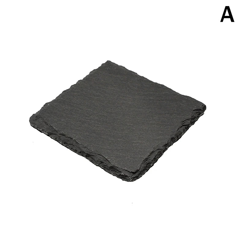 coasters noirs naturels résistants chaleur minimaliste hexagonaux carrés cœur ronds