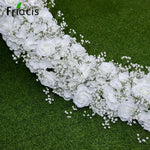 guirlande florale artificielle rose blanche décoration mariage anniversaire extérieur classique 200cm 35cm
