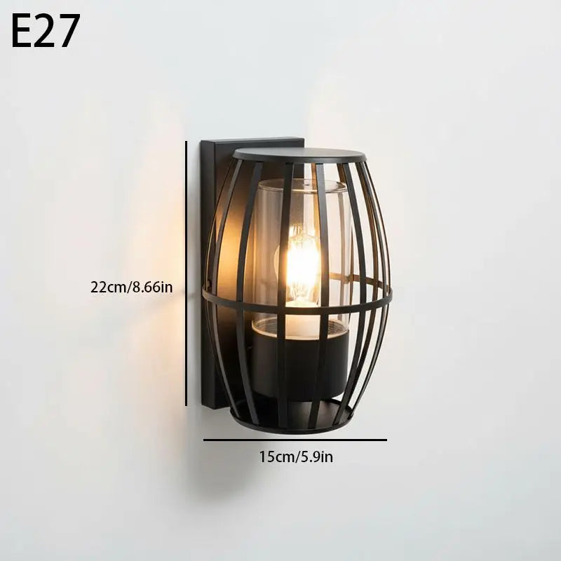 lampe murale moderne noire ip65 éclairage extérieur grille métallique fixations autonomes jardin balcon