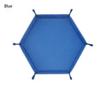 plateau jeu pliable moderne velours doux dés clips métalliques marron bleu marine rouge vert