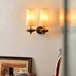 lampe murale moderne tissu bronze beige éclairage quotidien cuisine étude salle bain fixée mur