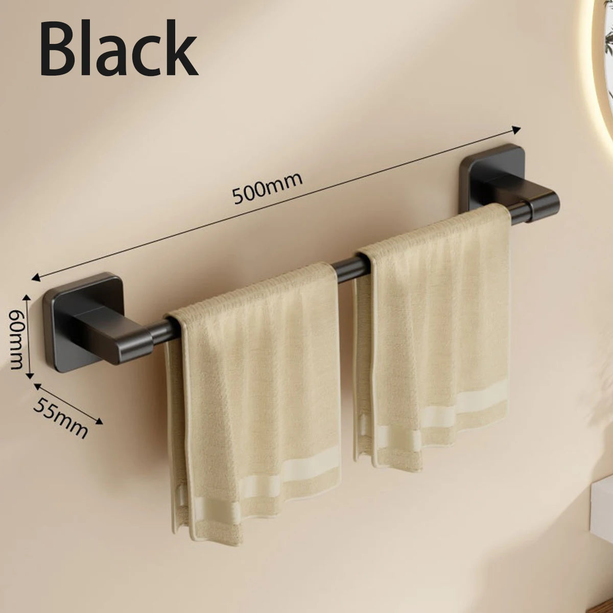 porte serviettes mural moderne adhésif noir gris blanc serviettes tissu beige bordure dorée salle