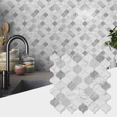 Sticker mural marbre gris pour cuisine