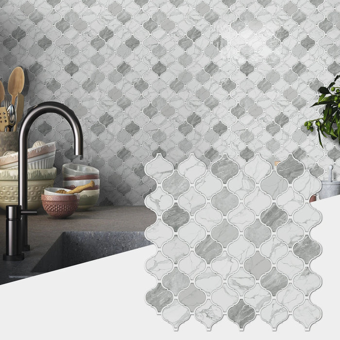 Sticker mural marbre gris pour cuisine