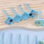 support bobines fil machine coudre bleu clair rondelles colorées pratique moderne