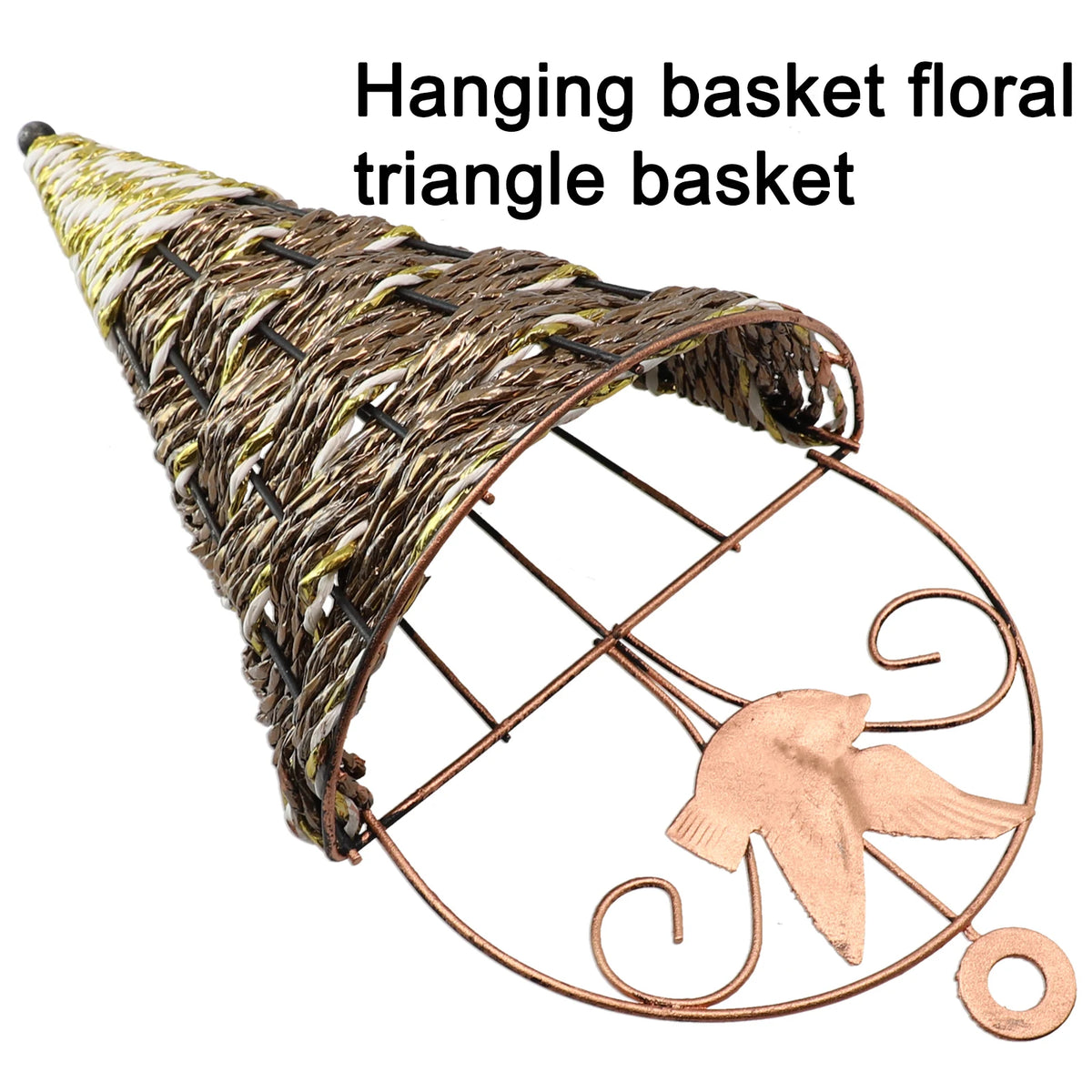 panier suspendu tressé marron artisanal métallique décoration murale rustic
