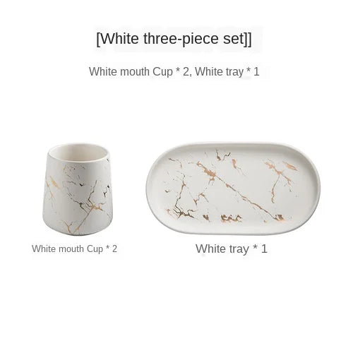 ensemble tasses dents marbre doré moderne vert noir blanc élégantes 400ml