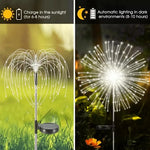 lumières solaires feux d'artifice multicolores modernes extérieures détecteur mouvement led autonomes festive vacances