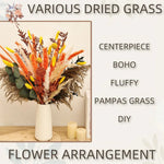 décoration boho bouquet séché eucalyptus pampas feuilles graminées vase naturel orange jaune