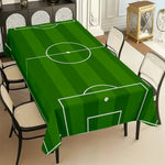 nappe table rectangulaire rayée vert foncé moderne terrain football clips grande dimension cuisine maison