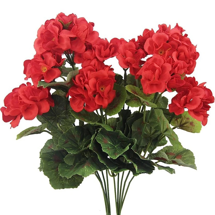 fleurs artificielles soie rouge vert modernes décoration intérieure anniversaire mariage baby shower