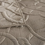 ensemble literie géométrique doux beige taupe chambre coucher couverture taies oreillers texturées