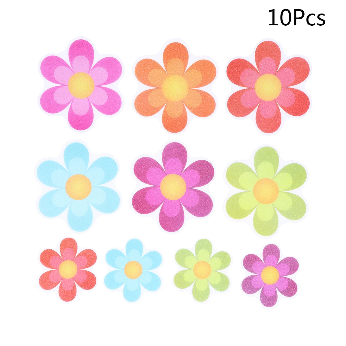 sticker anti dérapants fleurs modernes salle bain bleu vert orange rose violet éco responsable