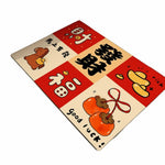 tapis traditionnel chinois rouge motifs lanternes symboles bonheur tissage résistant extérieur porche