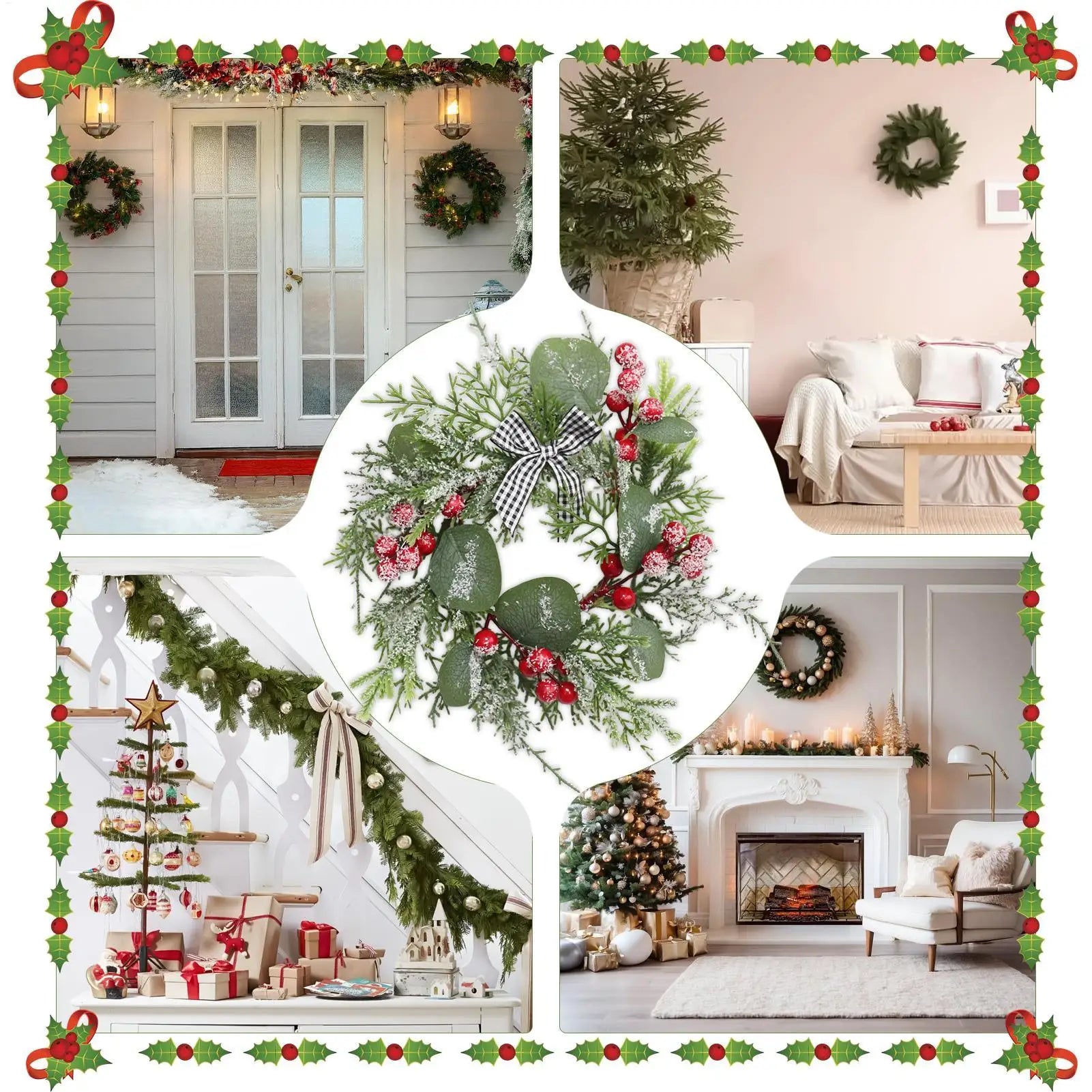 Couronne de bougie Noël avec bougie chauffe-plat
