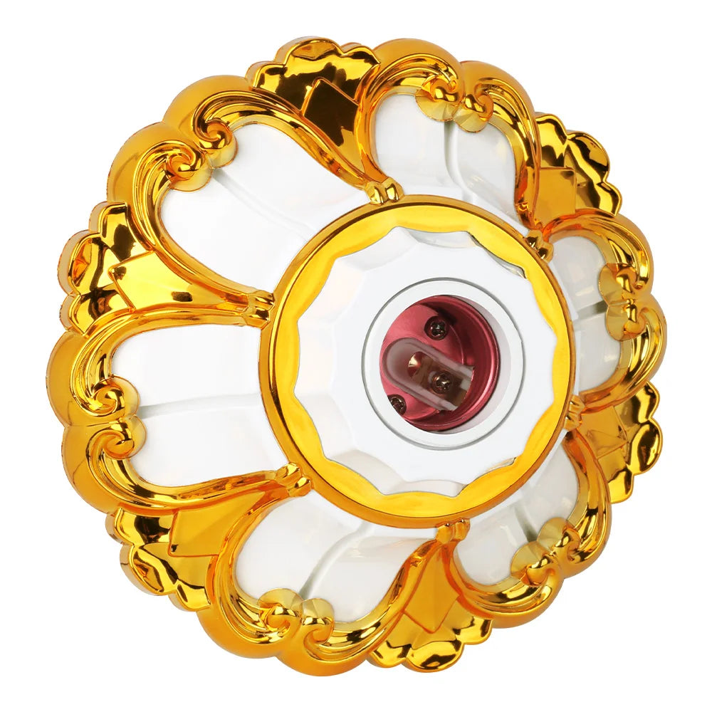 socle lampe argenté ornements floraux classique douille e27 e26 vintage support plafonnier décoration rétro