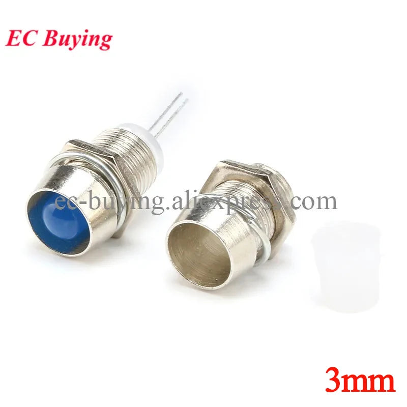 connecteurs led argentés bleus industriels vis couvercle protection 3mm 5mm sets montages bricolage