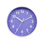horloge murale moderne bleu clair vert pastel rose pâle jaune violet noir blanc chiffres