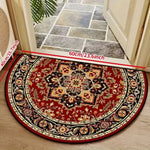 tapis demi rond motif floral imperméable polyester bohème oriental extérieur intérieur absorbant