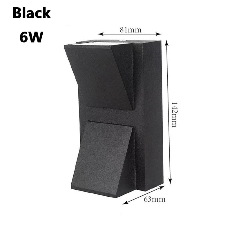 lampe murale extérieure contemporaine led aluminium étanche noir fixée mur entrée chambre coucher