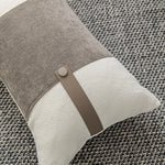 taies d'oreiller géométriques coton lin blanc gris beige modernes élégantes carrées