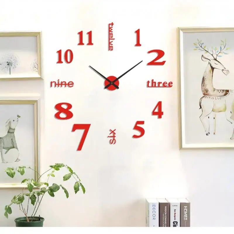 horloge murale moderne transparente ruban ballons adhésifs chambre enfants salonDecorationMuraleChiffresDoreRoseBlanc