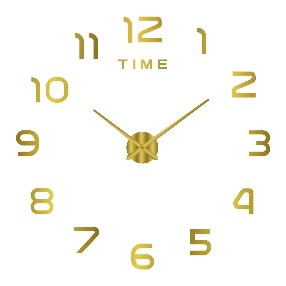 horloge murale moderne or noir rouge brillante aiguille chambre salon minimaliste