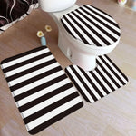 tapis bain moderne ensemble noir blanc adhésif tapis sol couvercle toilette minimaliste respectueux environnement