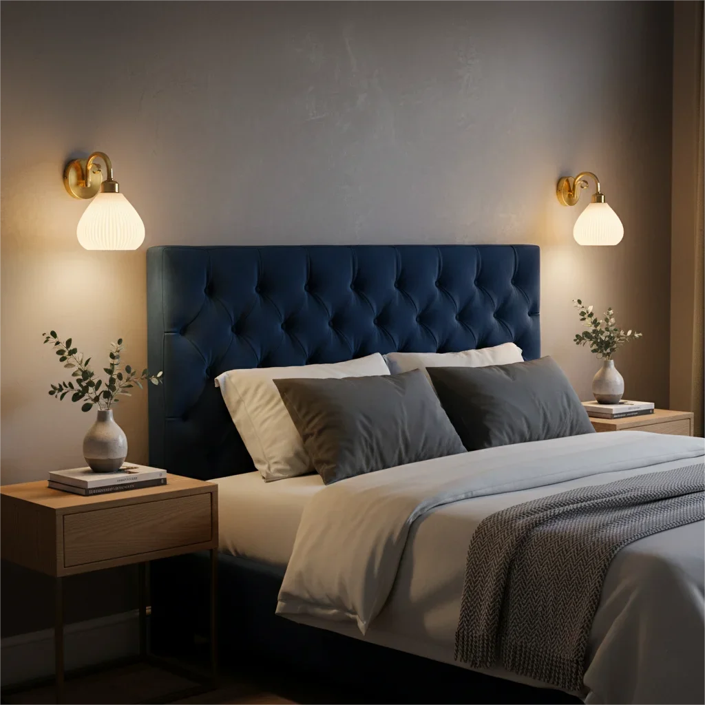 lampe murale moderne dorée plissée fixée mur abat jour blanc led opaque