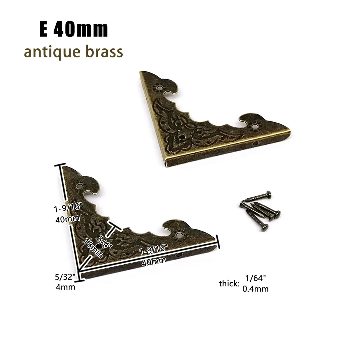 cornières décoratives vintage ornées meubles noir bronze motifs floraux vis