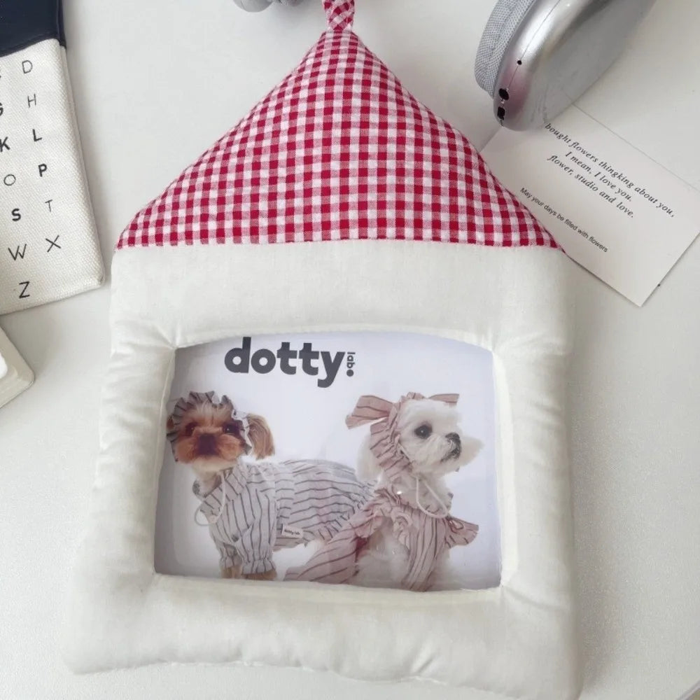cadre photo gingham carreaux rustique décoration murale chambre enfant douillette