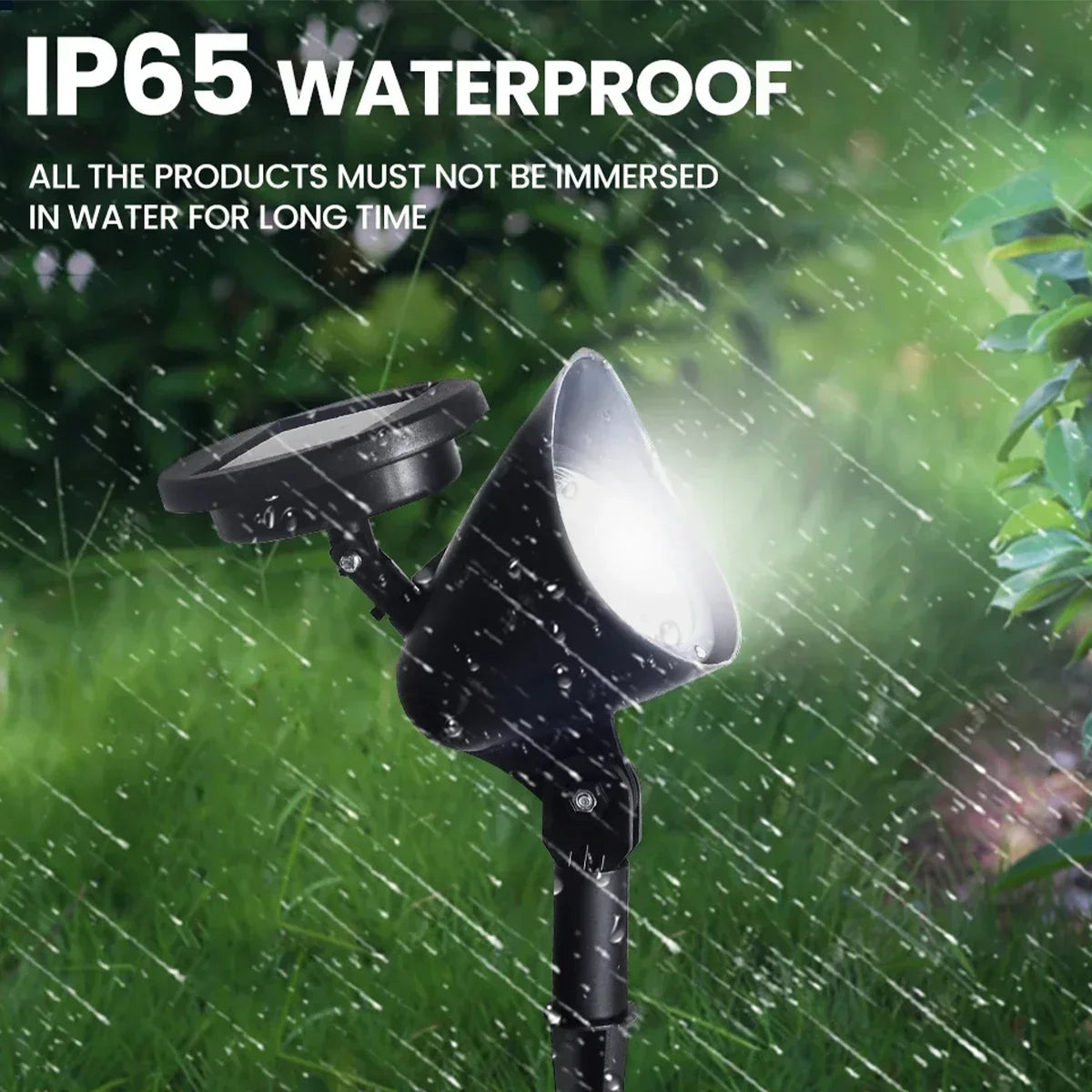 projecteur solaire extérieur moderne étanche ip65 led noir piquet fixations panneau solaire commutateur étanche