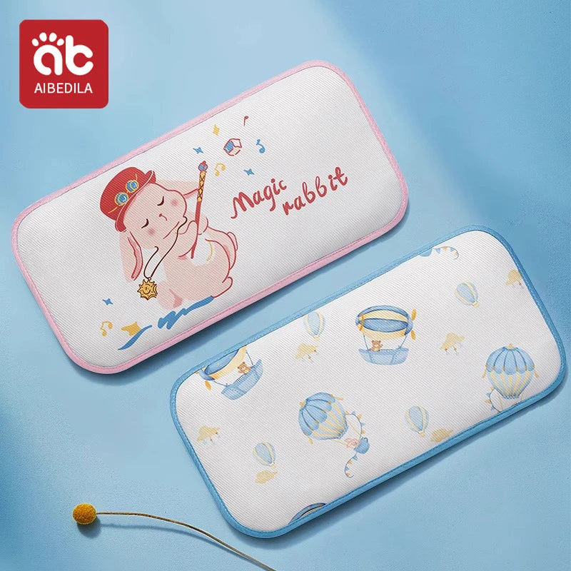 oreiller bébé imprimé animaux mignons blanc vert rose bleu coton polyester refroidissement quatre saisons